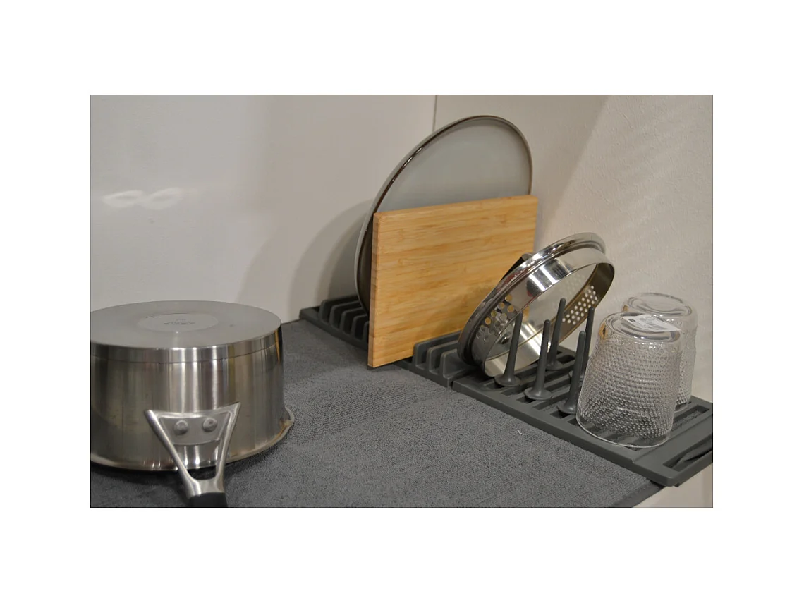 Tapis de séchage vaisselle pliable Udry mini Gris