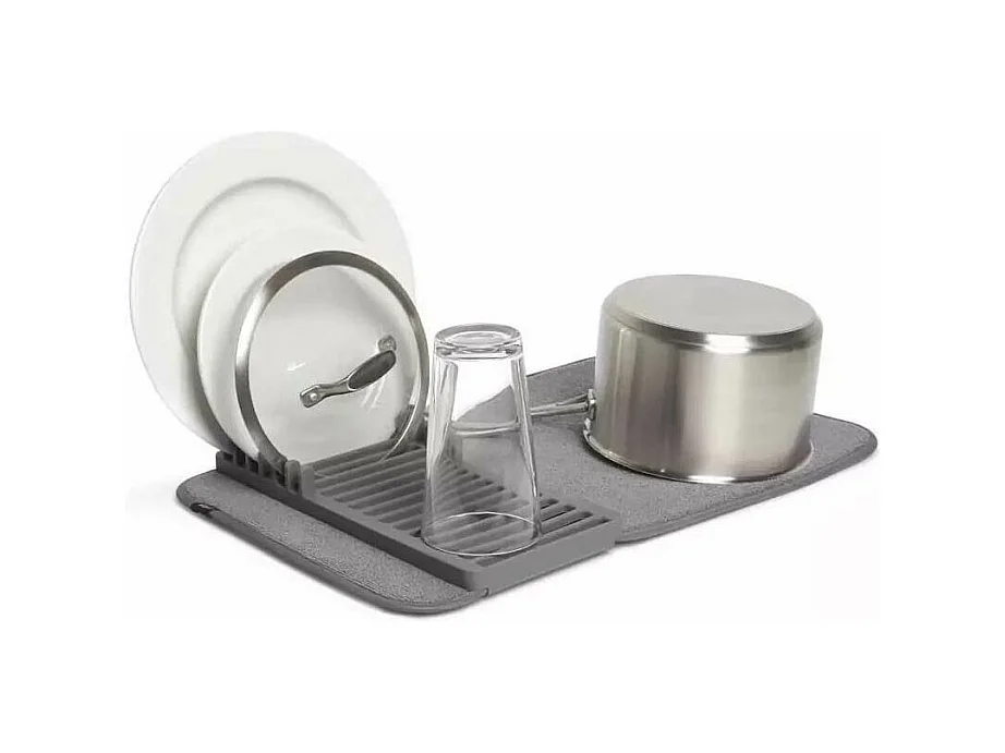 Tapis de séchage vaisselle pliable Udry mini Gris