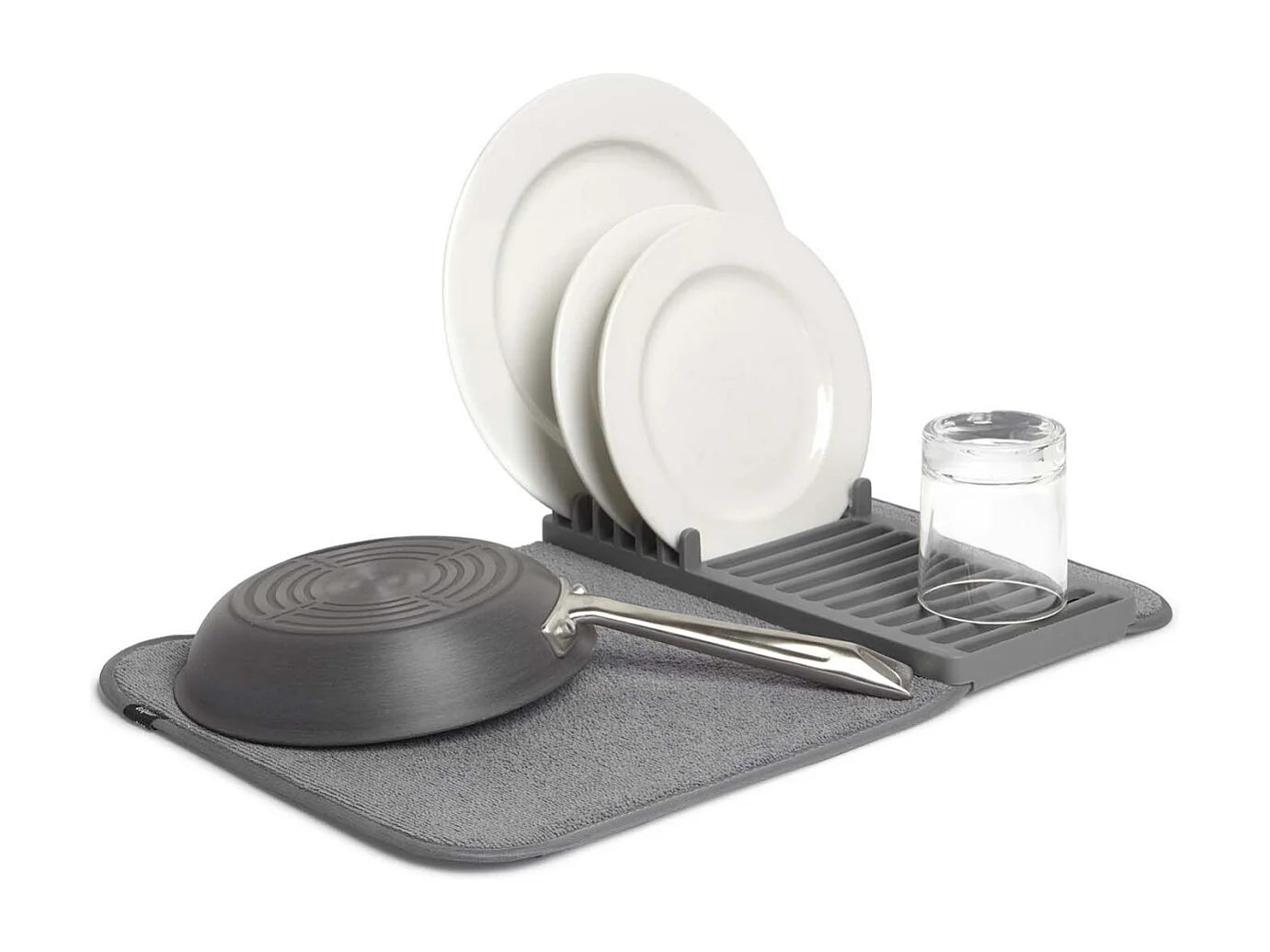 Tapis de séchage vaisselle pliable Udry mini Gris