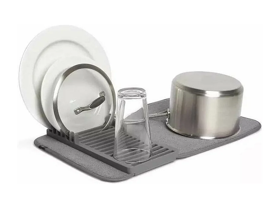 Tapis de séchage vaisselle pliable Udry mini Gris