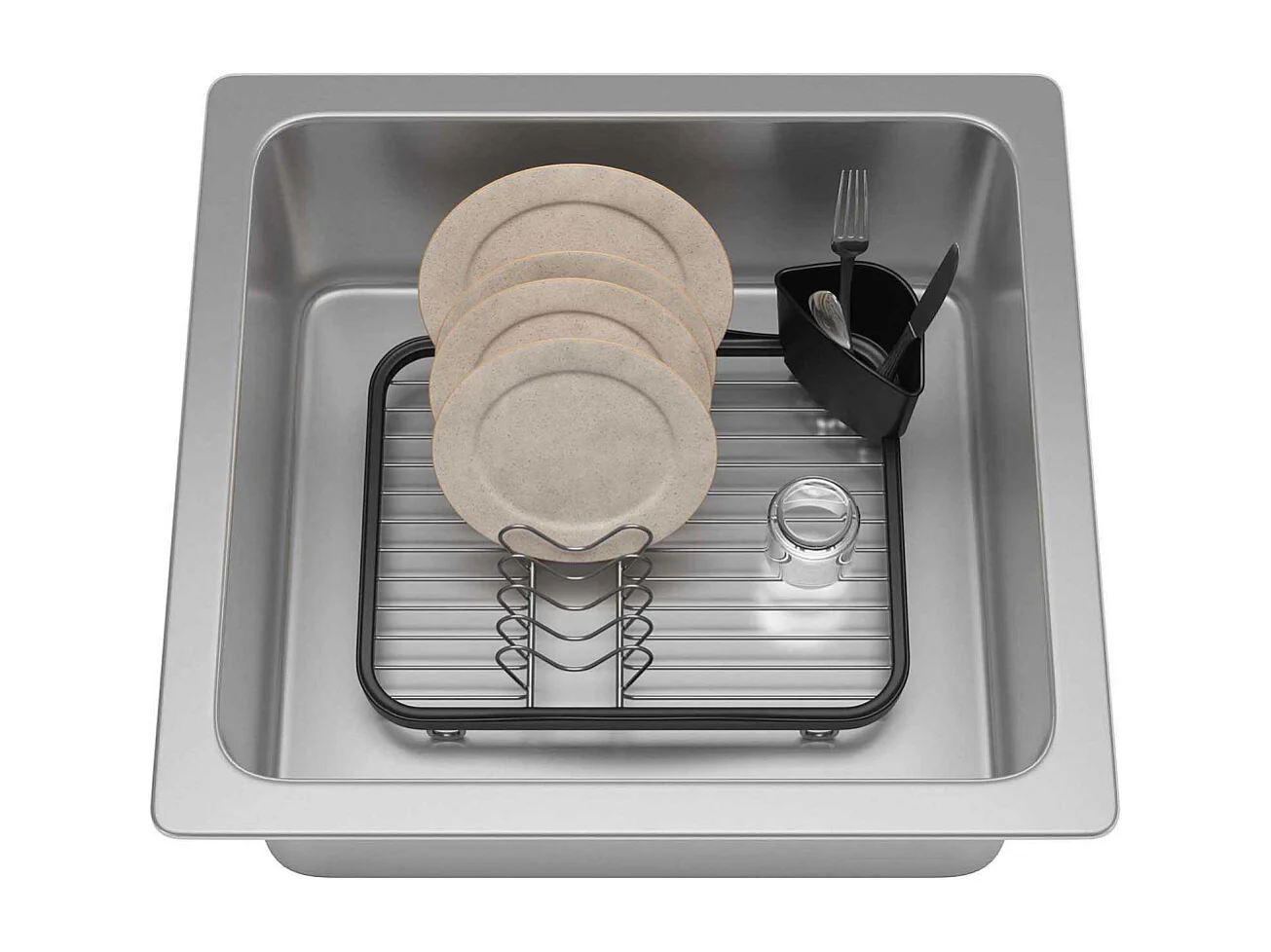 Egouttoir vaisselle avec porte ustensiles amovible