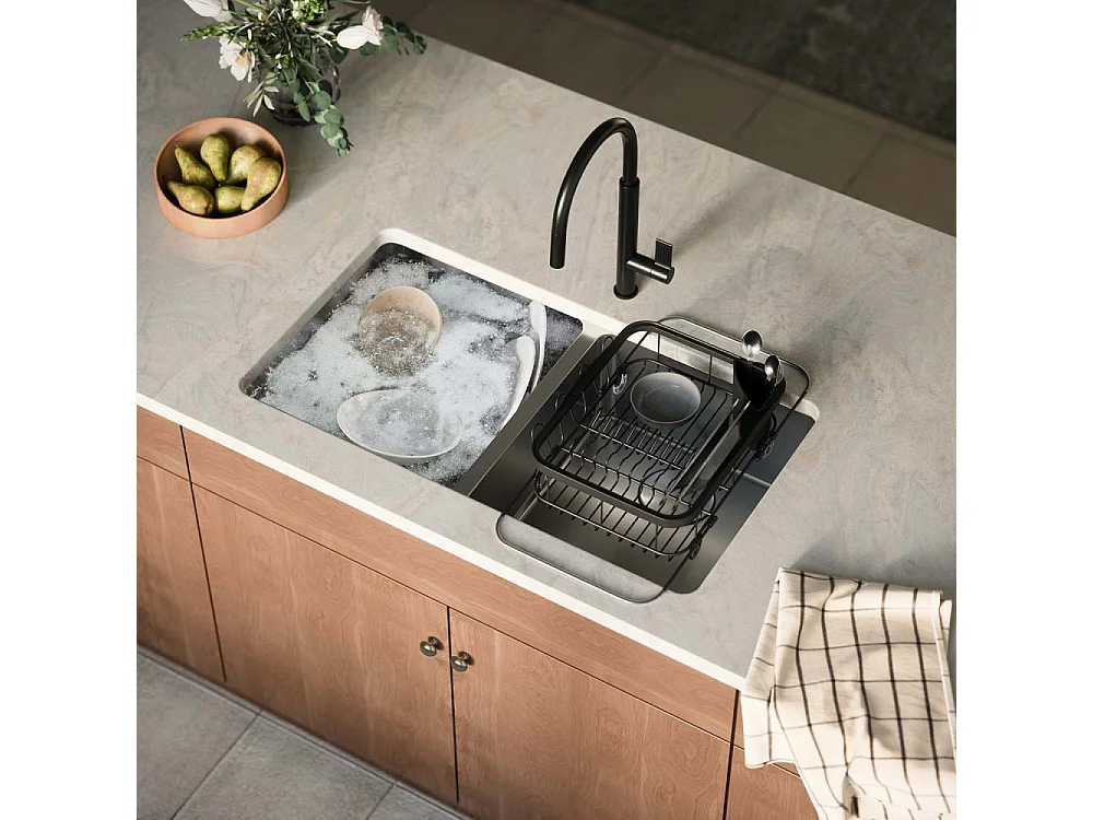 Escurridor de platos Negro/Níquel