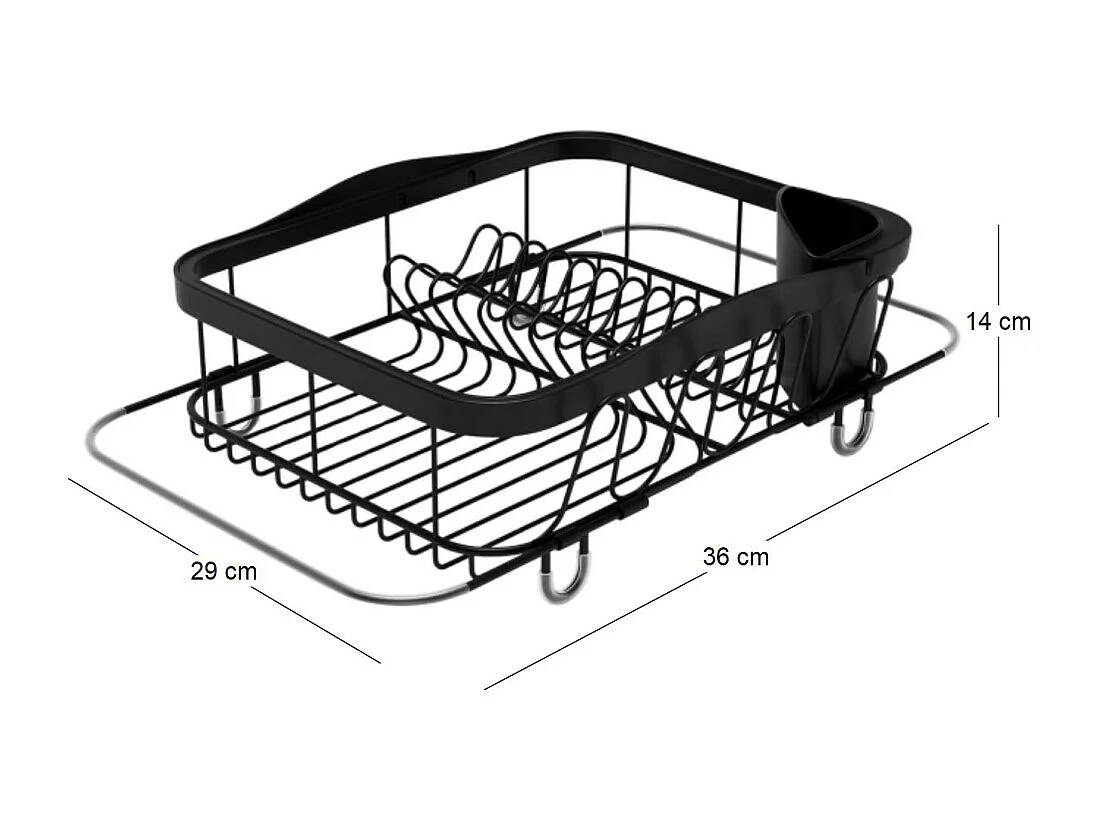 Escurridor de platos Negro/Níquel
