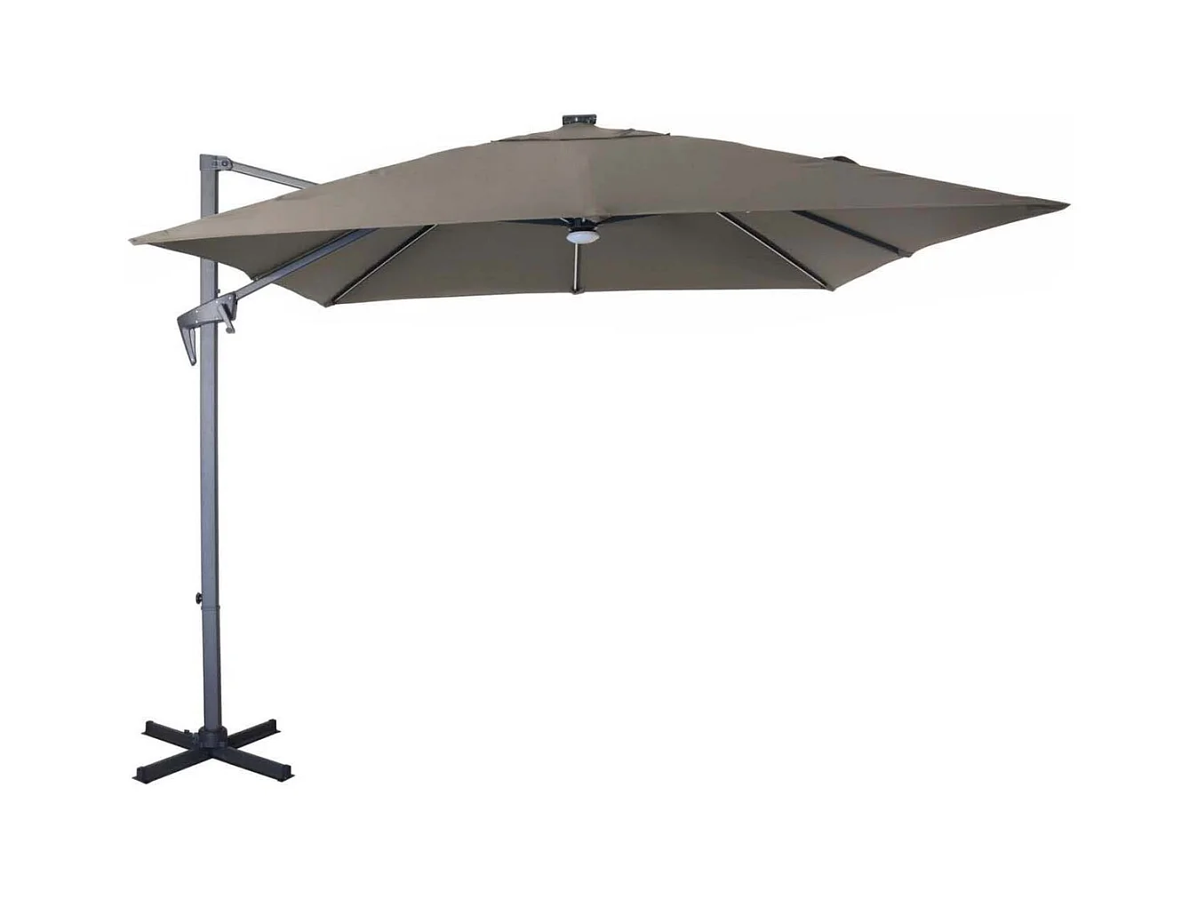 Parasol déporté en aluminium 2.7 m avec leds