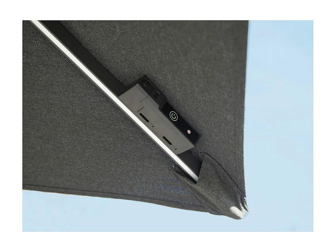 Parasol déporté en aluminium 2.7 m avec leds
