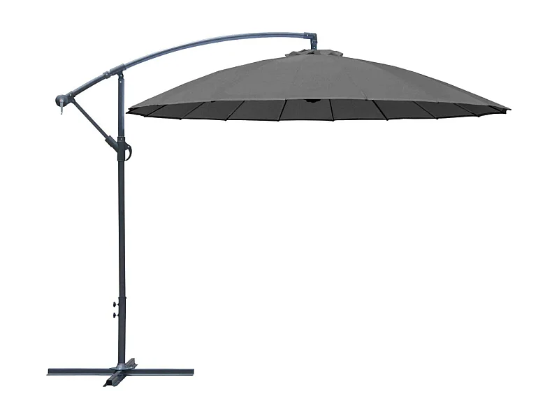 Parasol déporté en aluminium et fibre de verre 3m Pagode Gris