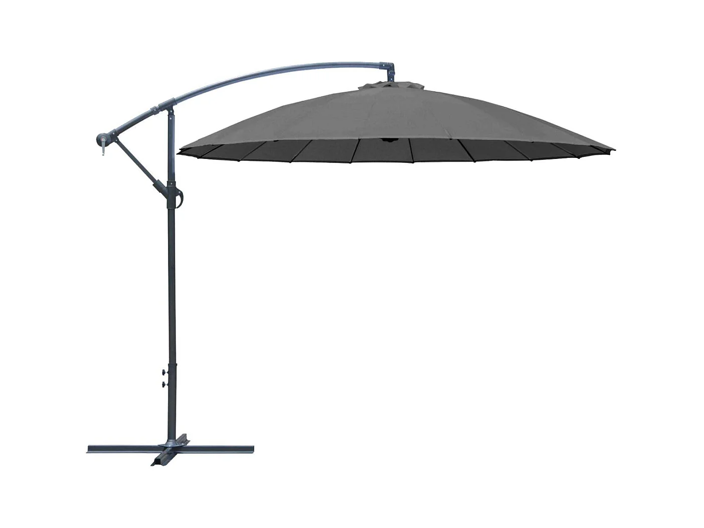 Parasol déporté en aluminium et fibre de verre 3m Pagode Gris