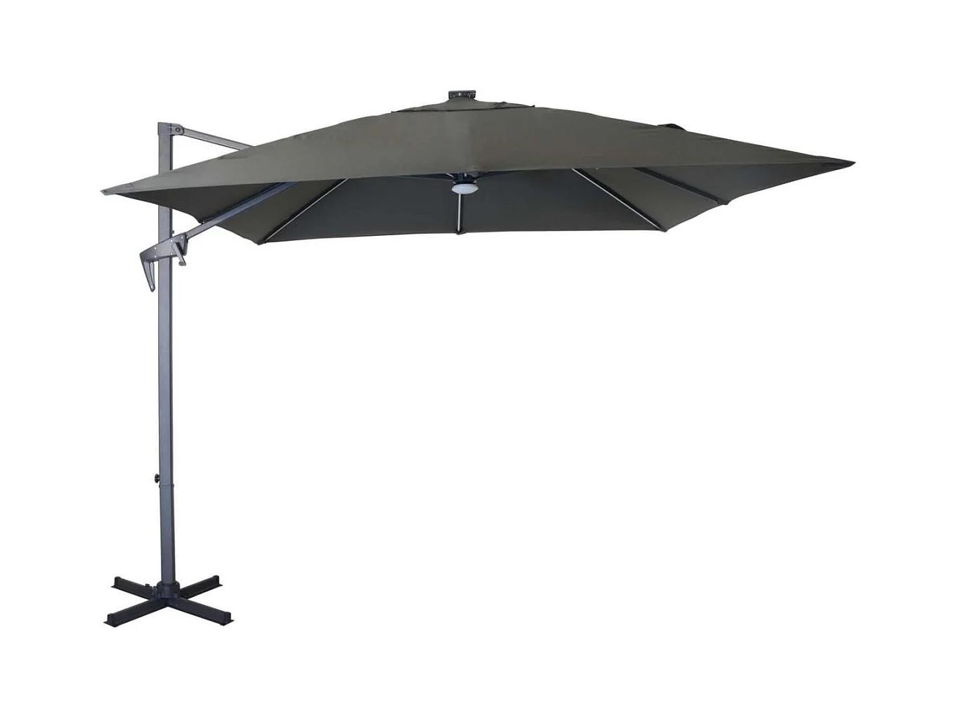 Parasol déporté en aluminium 2.7 m avec leds