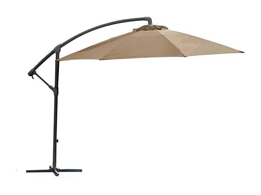 Versetzter, neigbarer, runder Sonnenschirm mit Kreuzfuß