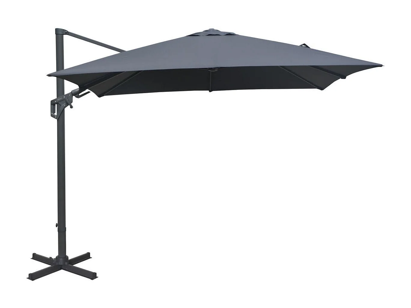 Parasol déporté orientable 360° inclinable gauche droite 3 x 3 m Orient Gris