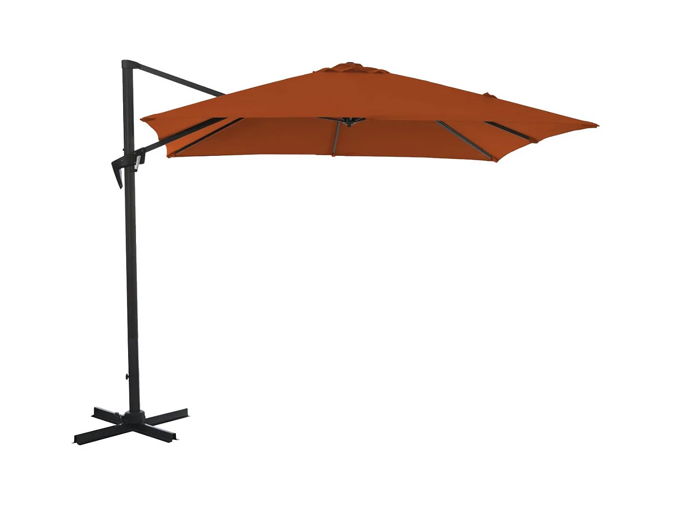 Parasol déporté carré en aluminium 2,5x2,5m Roma Paprika
