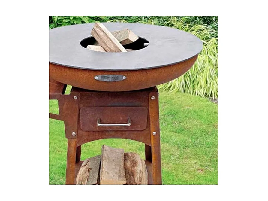 Barbecue brasero en acier Zelos Hauteur 80 cm Diamètre 82 cm
