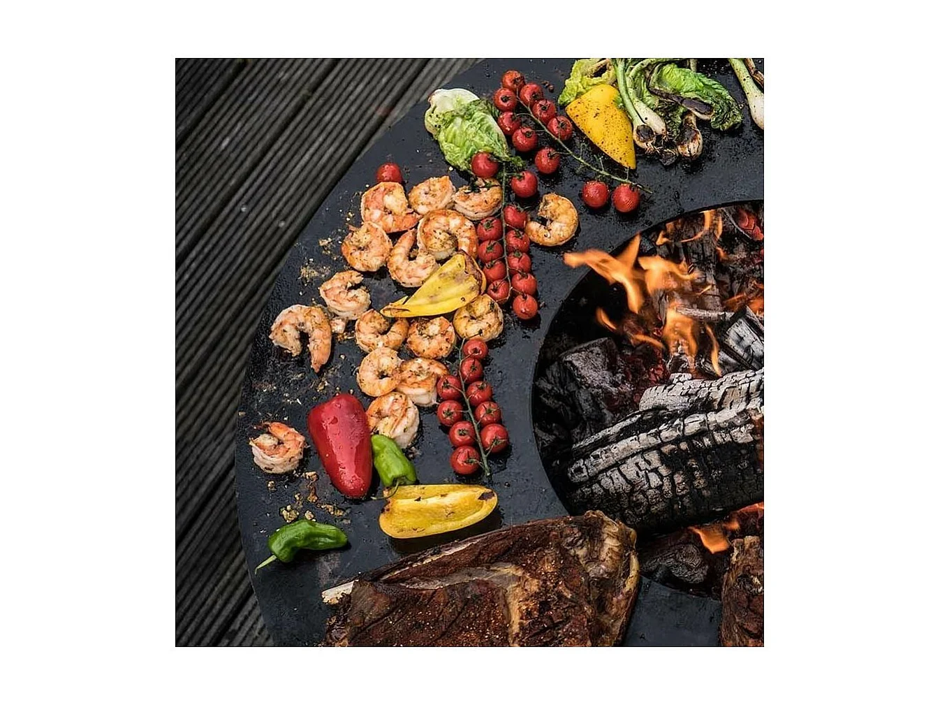 Barbecue brasero en acier Zelos Hauteur 80 cm Diamètre 82 cm