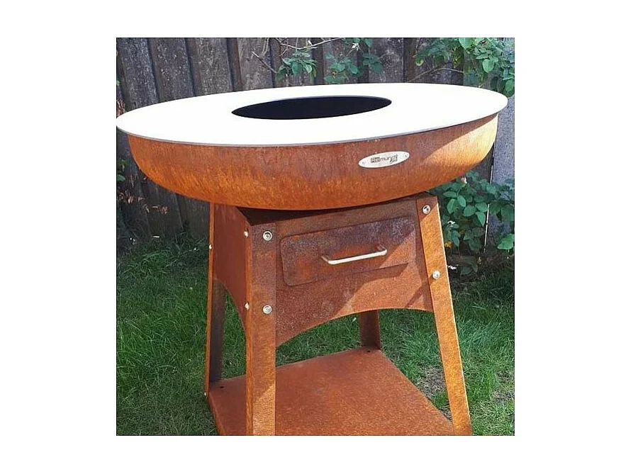 Barbecue brasero en acier Zelos Hauteur 80 cm Diamètre 82 cm