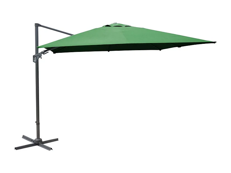 Parasol déporté orientable 360° inclinable gauche droite 3 x 3 m Orient Vert