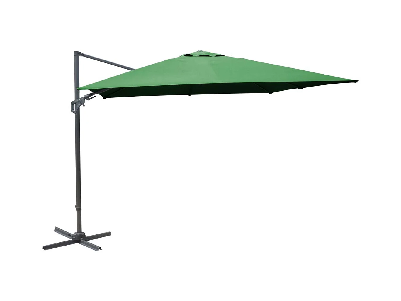 Parasol déporté orientable 360° inclinable gauche droite 3 x 3 m Orient Vert