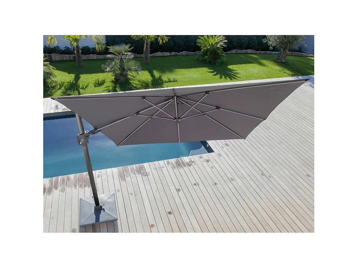 Parasol déporté orientable 360° inclinable gauche droite 3 x 3 m Orient Vert