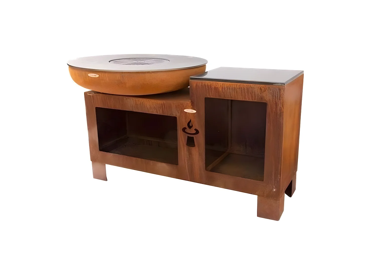 Barbecue brasero  en acier Vulcano Surface de cuisson 102 cm