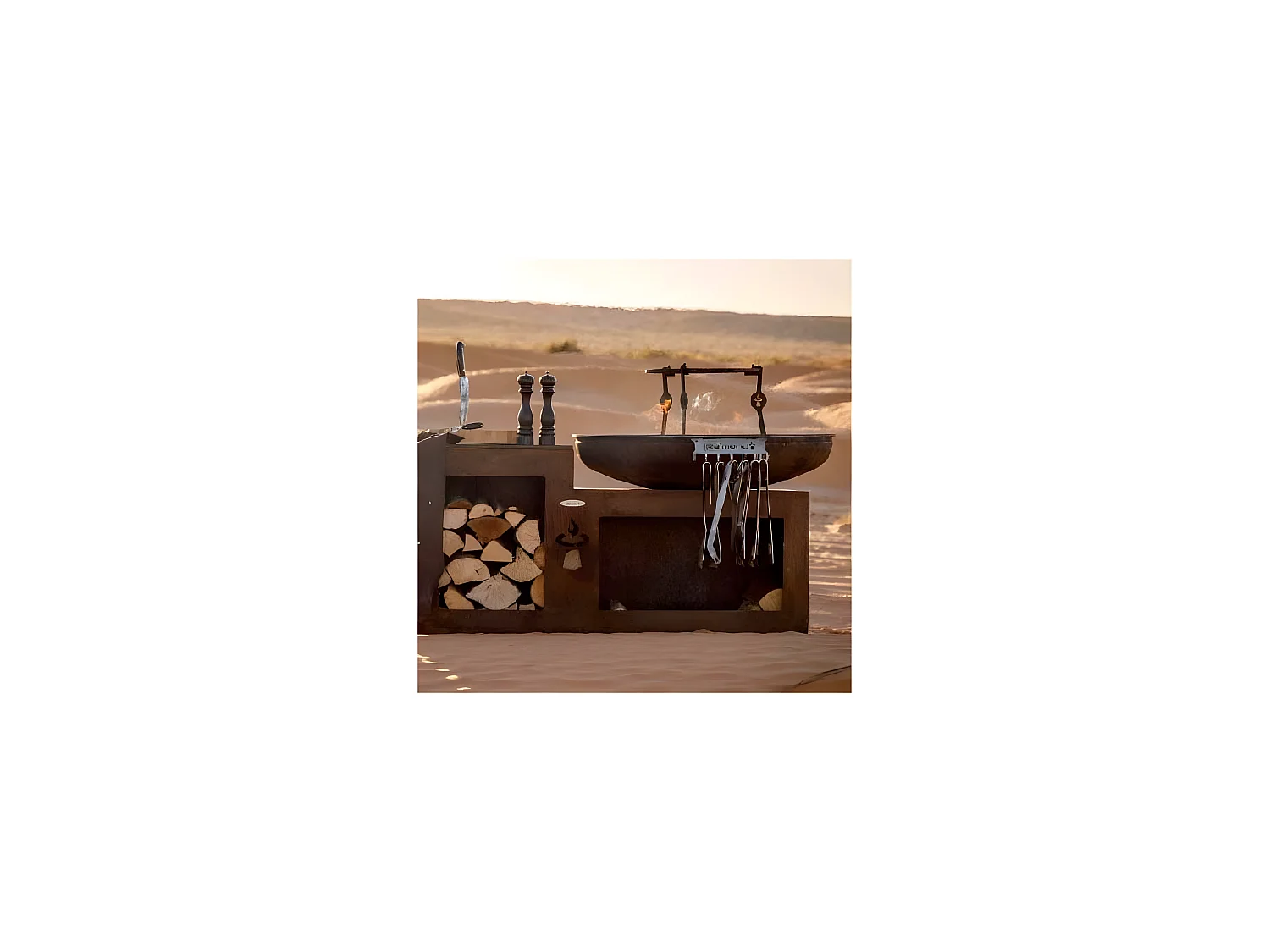 Barbecue brasero  en acier Vulcano Surface de cuisson 102 cm