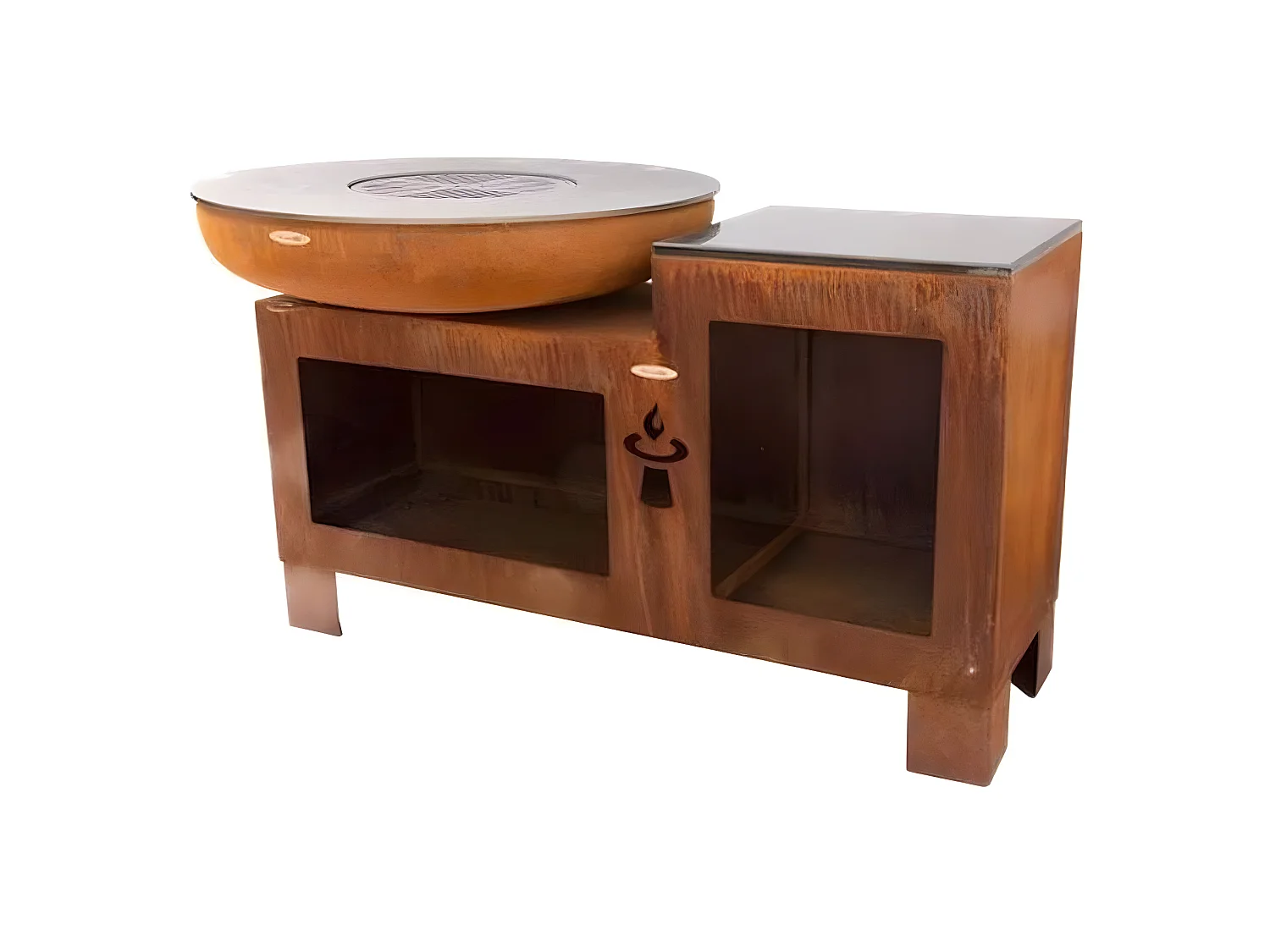 Barbecue brasero  en acier Vulcano Surface de cuisson 102 cm