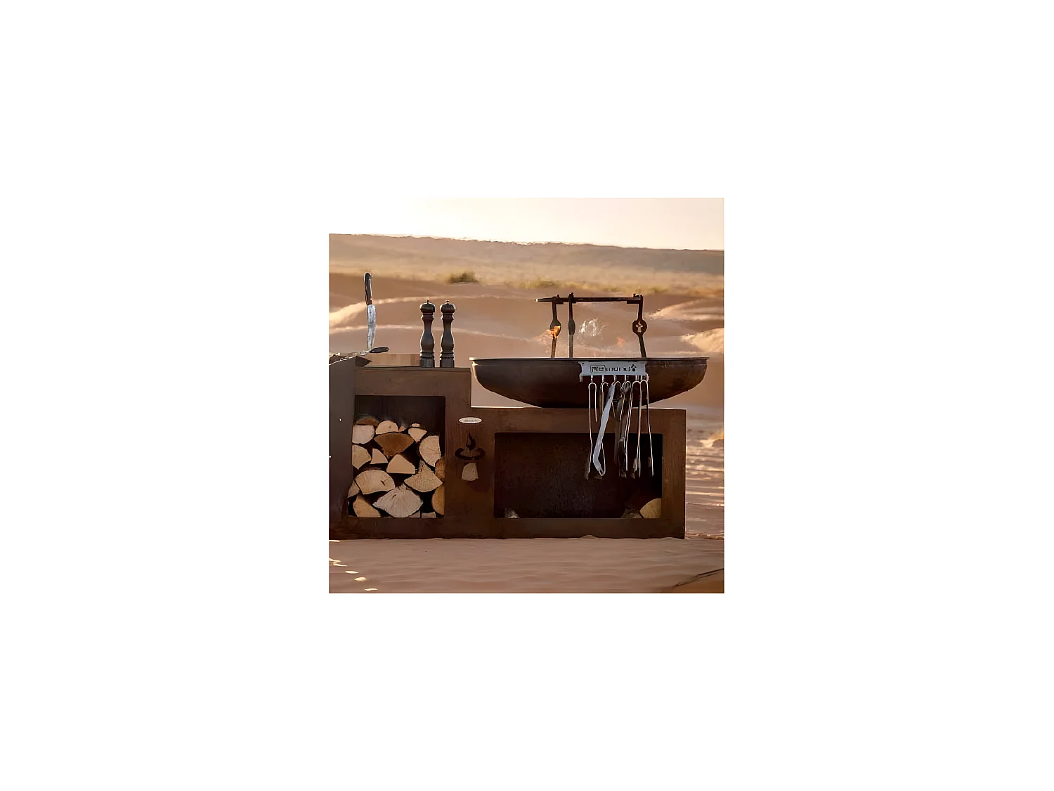 Barbecue brasero  en acier Vulcano Surface de cuisson 102 cm