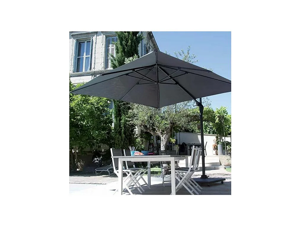 Parasol déporté carré en aluminium 3x3m Roma