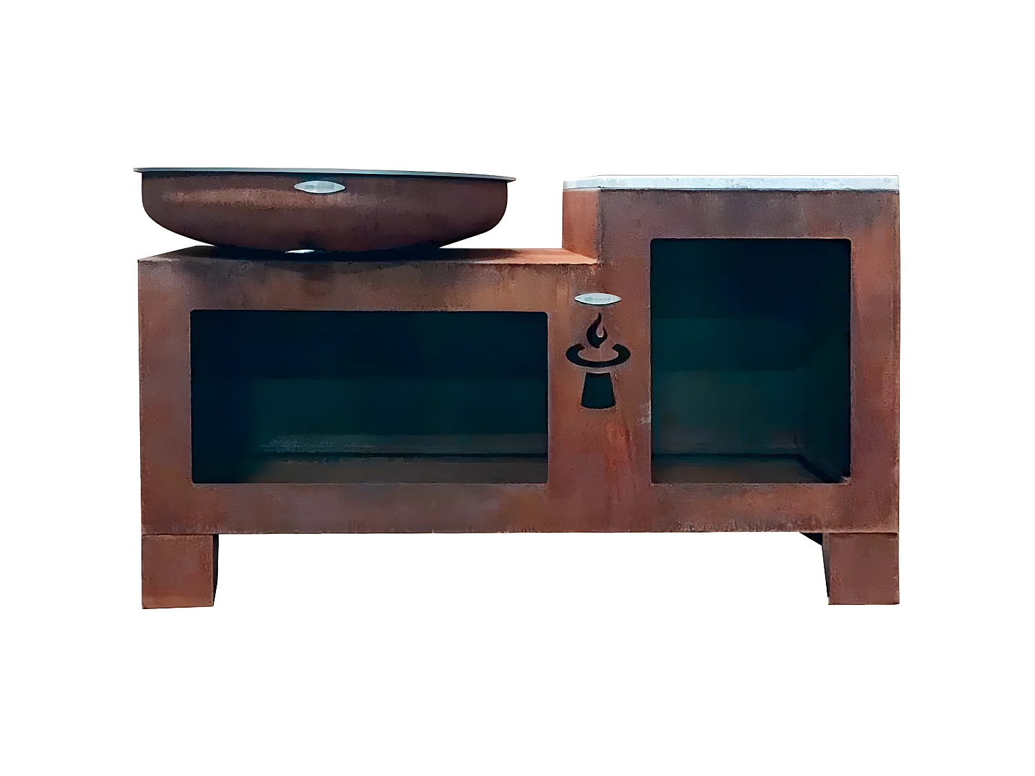 Barbecue brasero  en acier Vulcano Surface de cuisson 82 cm