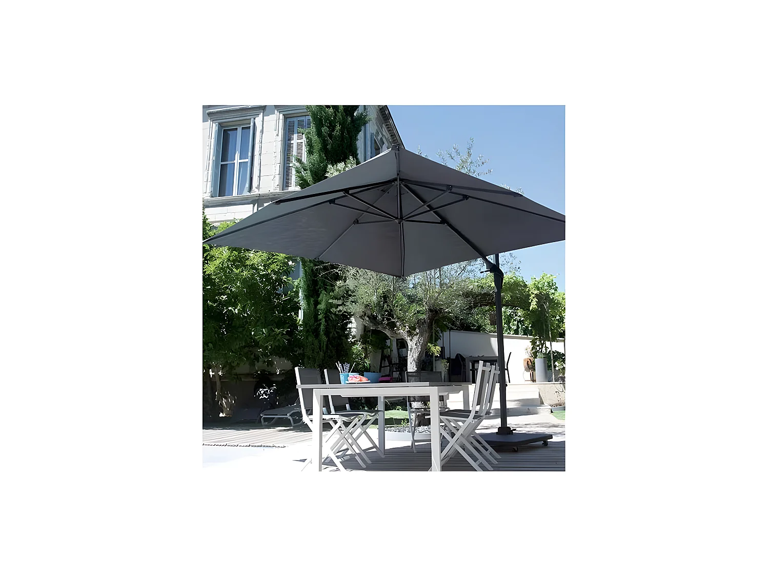 Parasol déporté carré en aluminium 3x3m Roma