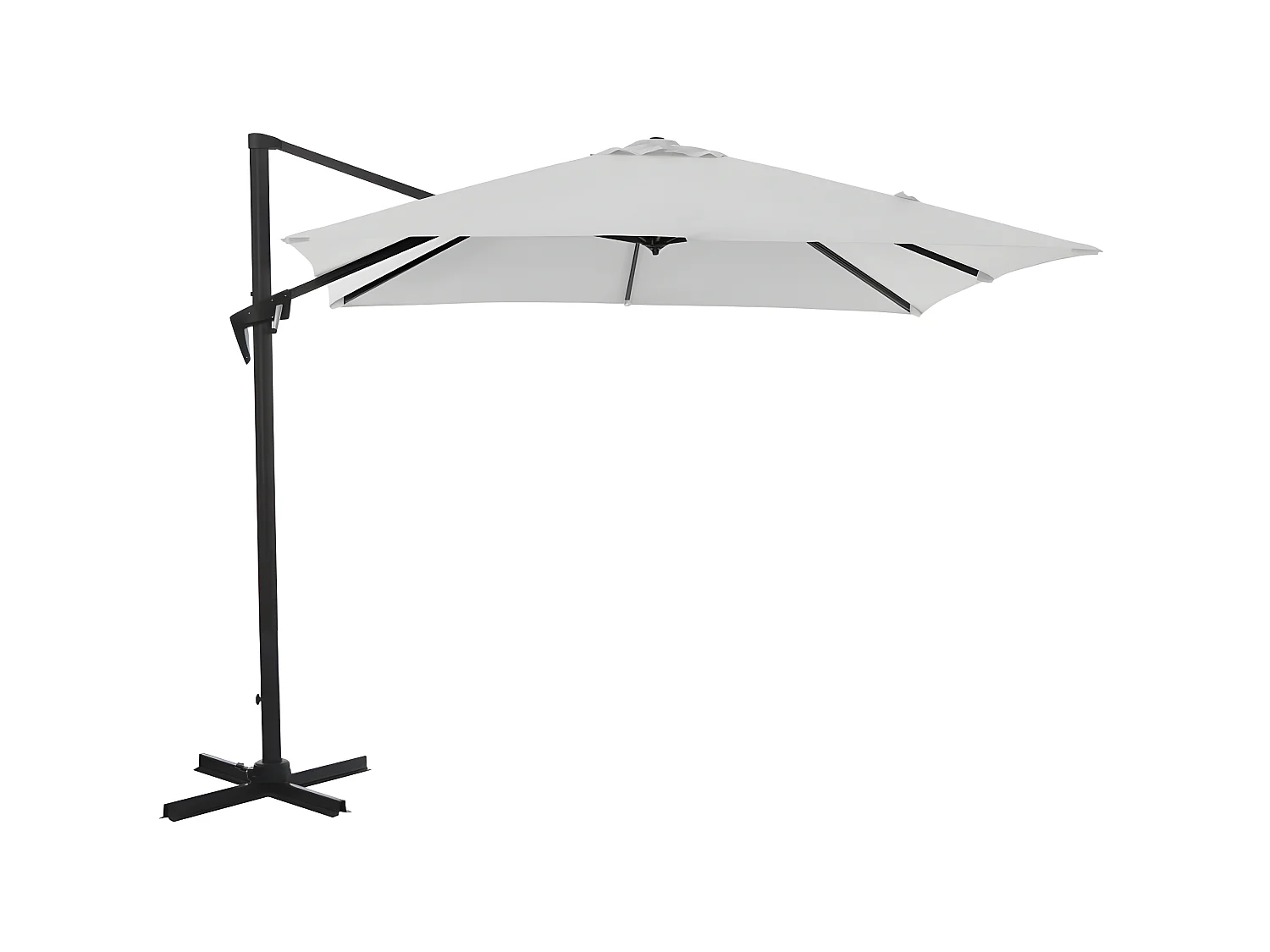Parasol déporté carré en aluminium 3x3m Roma