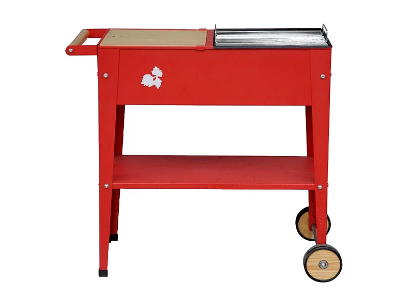 Barbecue charbon de bois en métal sur roulettes Urban