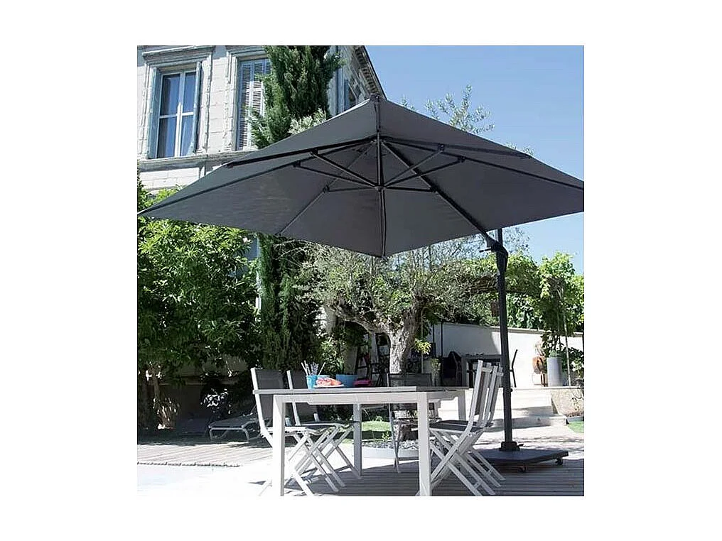 Quadratischer freistehender Sonnenschirm aus Aluminium 3x3m Roma