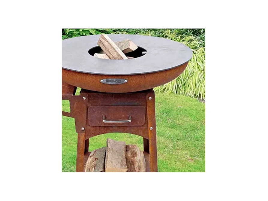 Barbecue brasero en acier Zelos Hauteur 87 cm Diamètre 102 cm