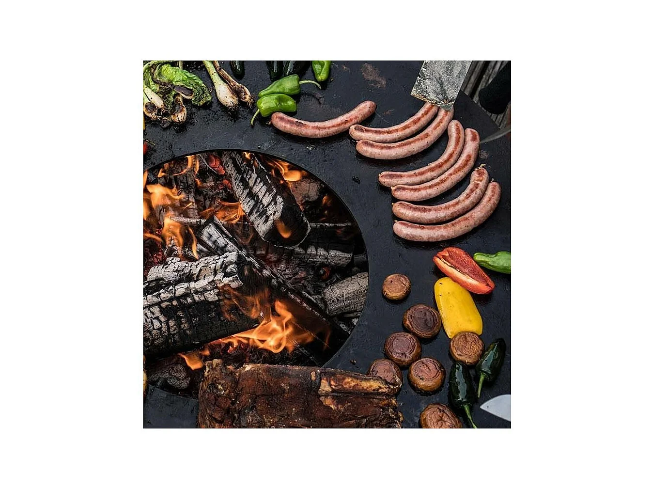 Barbecue brasero en acier Zelos Hauteur 87 cm Diamètre 102 cm