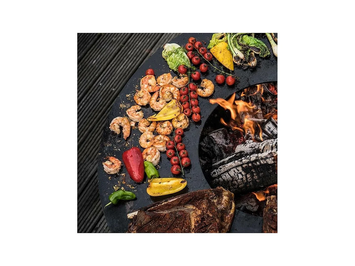 Barbecue brasero en acier Zelos Hauteur 87 cm Diamètre 102 cm