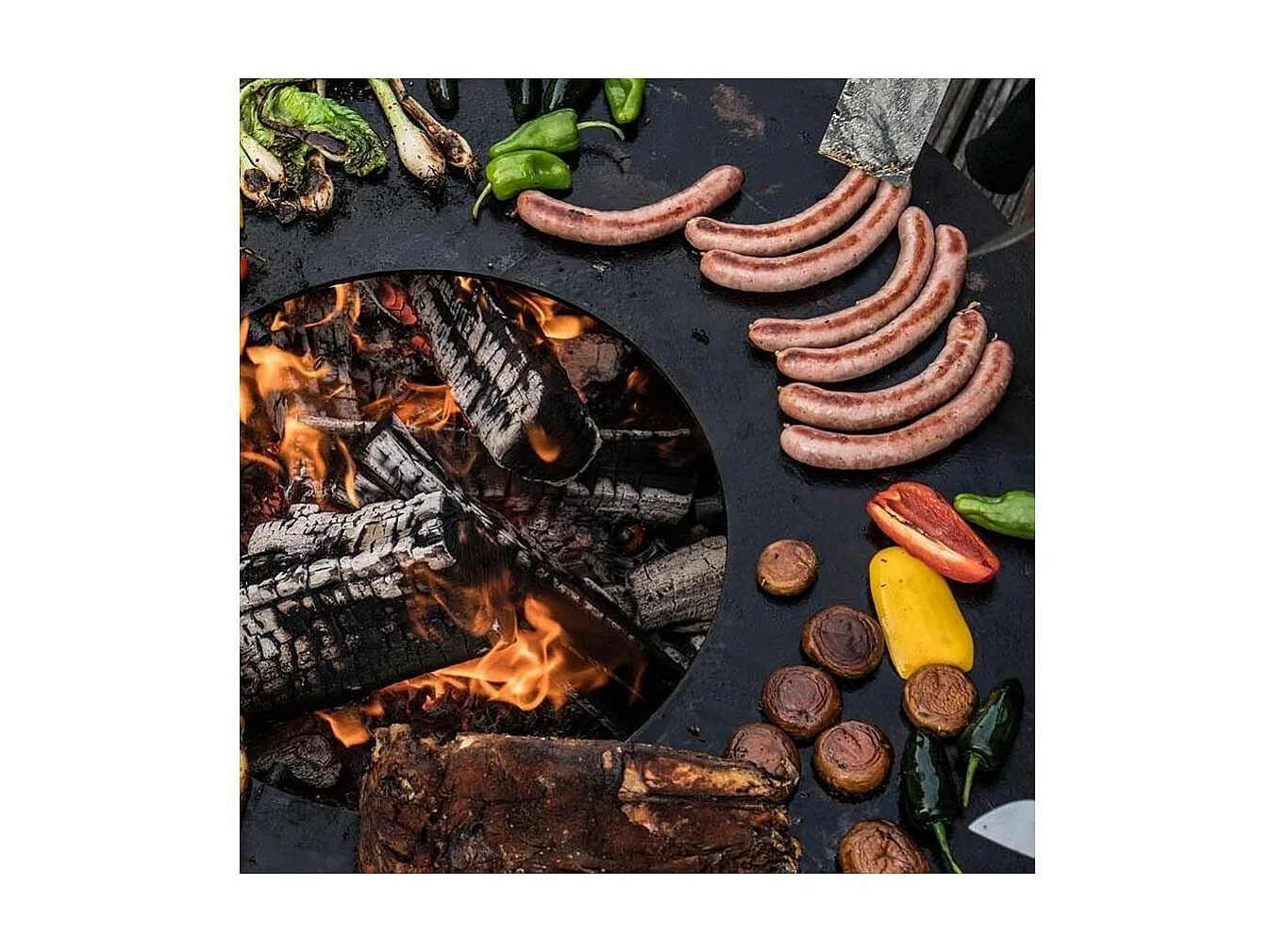 Barbecue brasero en acier Zelos Hauteur 87 cm Diamètre 102 cm