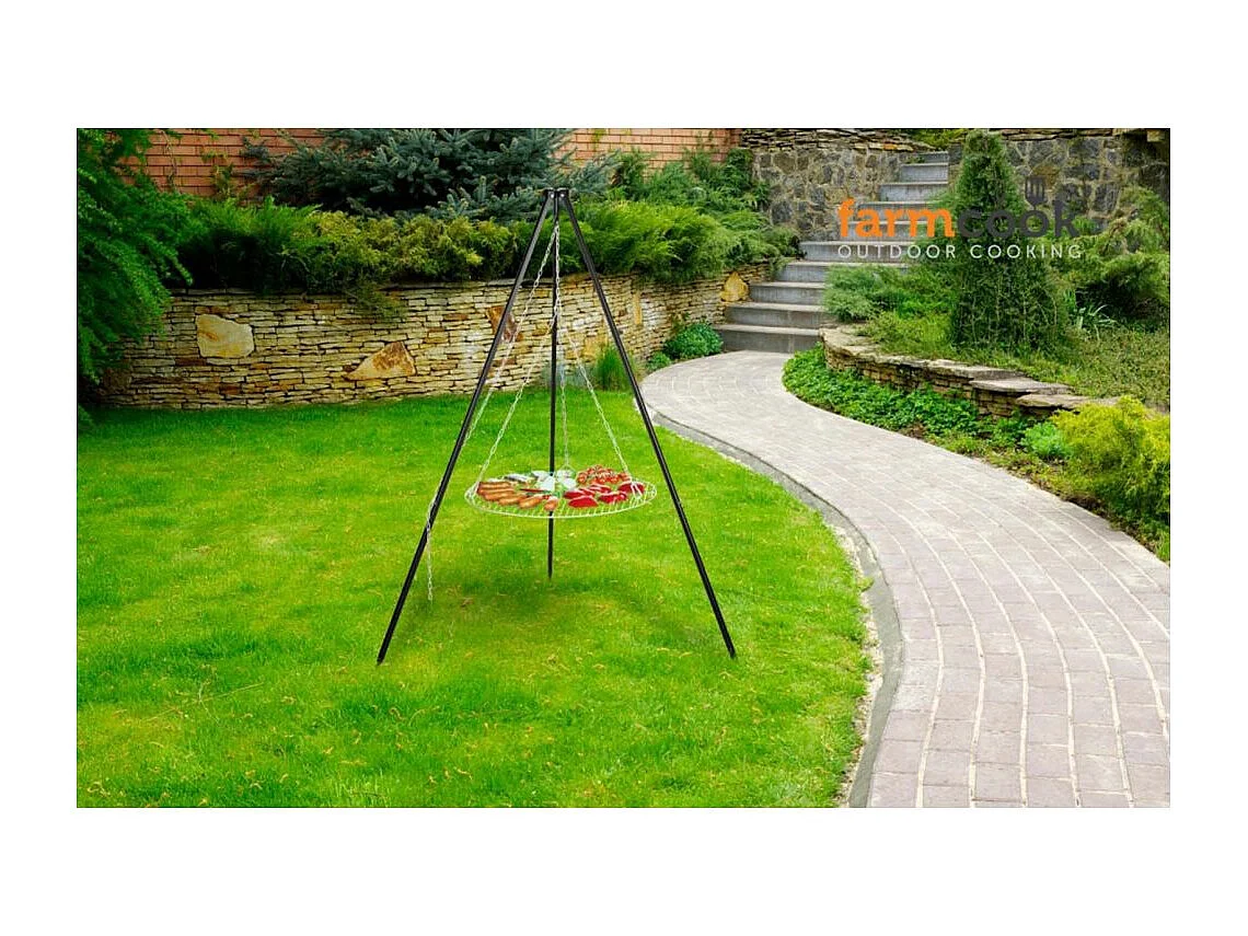 Grill de cuisson en acier inoxydable sur trépieds Nobel 60 cm