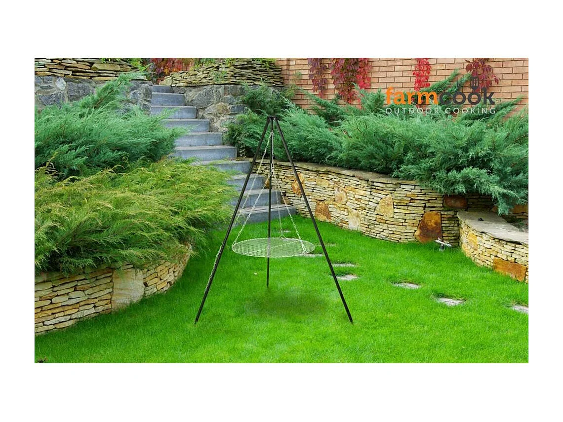 Grill de cuisson en acier inoxydable sur trépieds Nobel 60 cm