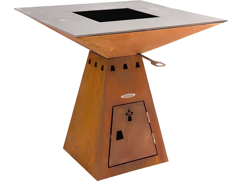 Barbecue brasero en acier Cube Surface de cuisson 82 cm