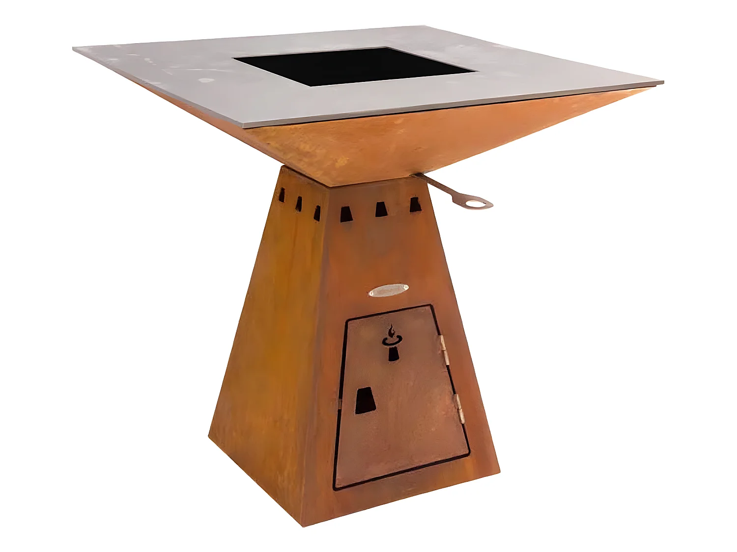 Barbecue brasero en acier Cube Surface de cuisson 82 cm