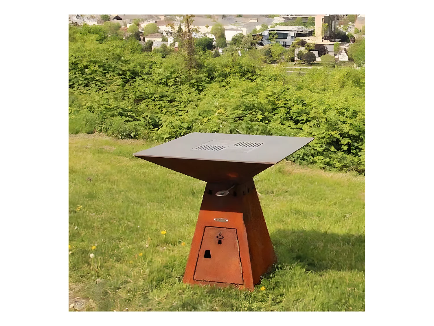 Barbecue brasero en acier Cube Surface de cuisson 82 cm