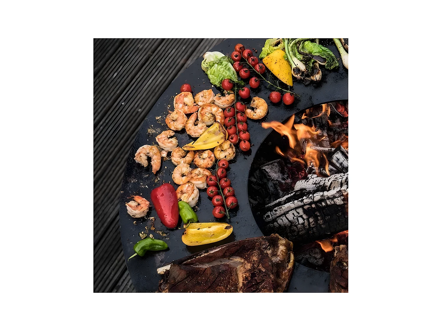 Barbecue brasero en acier Cube Surface de cuisson 82 cm