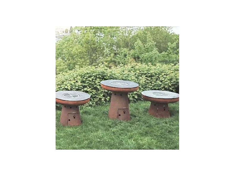 Barbecue brasero en acier  Nero Hauteur 105 cm Diamètre 102 cm