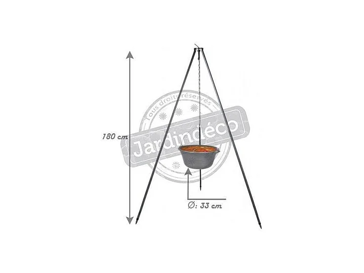 Chaudron en fonte sur trépied 7,2 litres