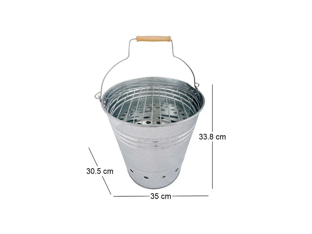 Seau barbecue en métal