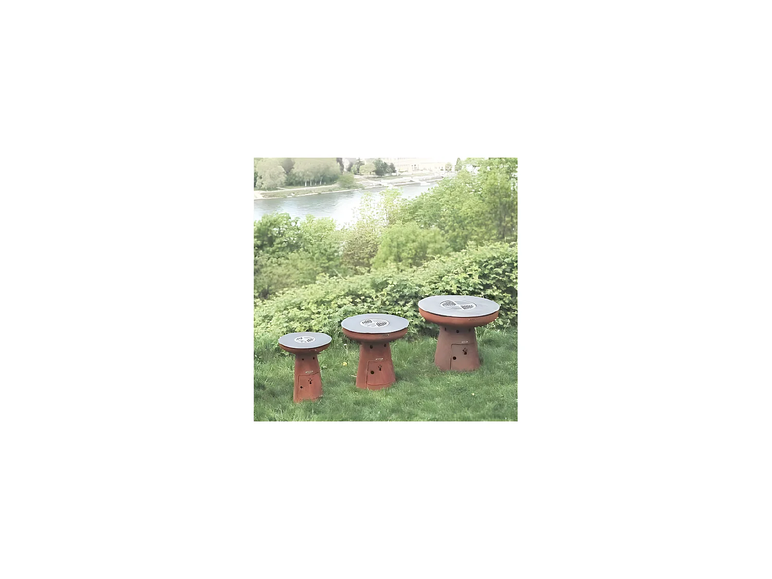 Barbecue brasero en acier  Nero Hauteur 75 cm Diamètre 62 cm