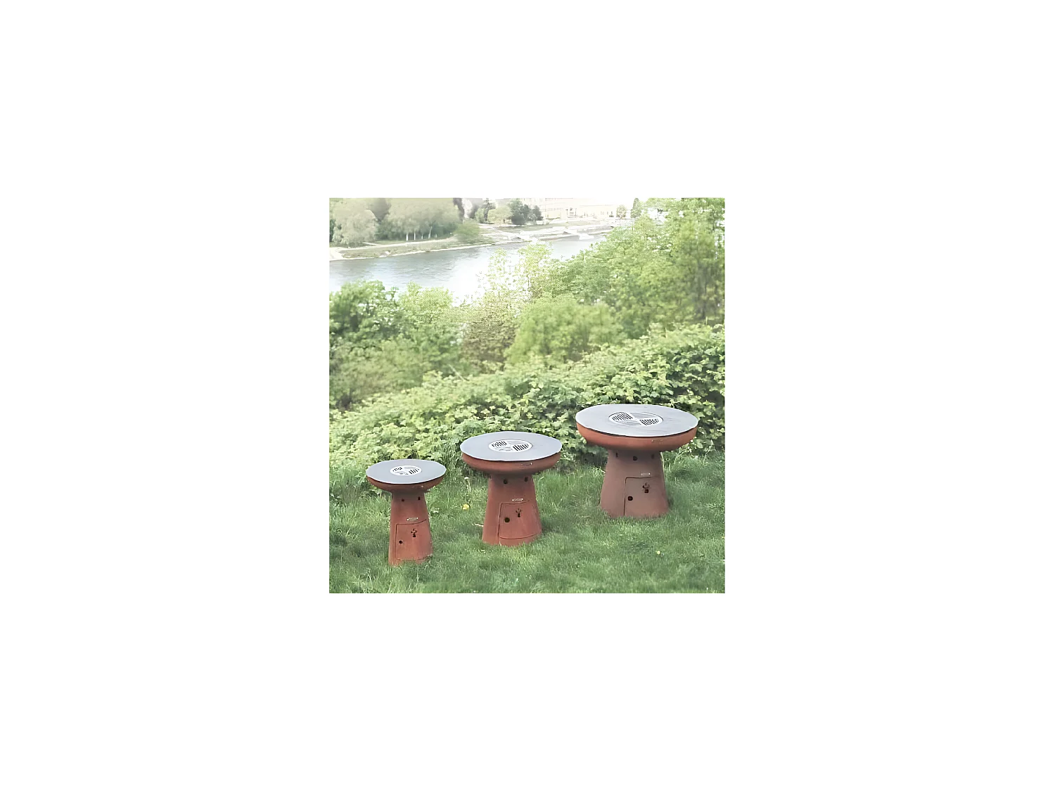 Barbecue brasero en acier  Nero Hauteur 75 cm Diamètre 62 cm