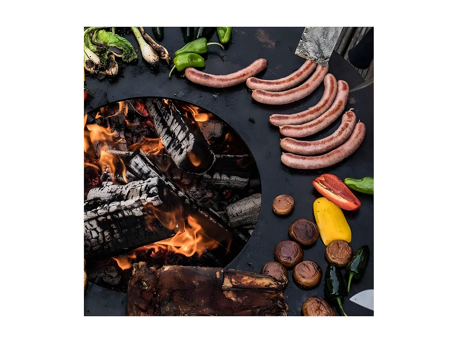 Barbecue brasero en acier  Nero Hauteur 75 cm Diamètre 62 cm