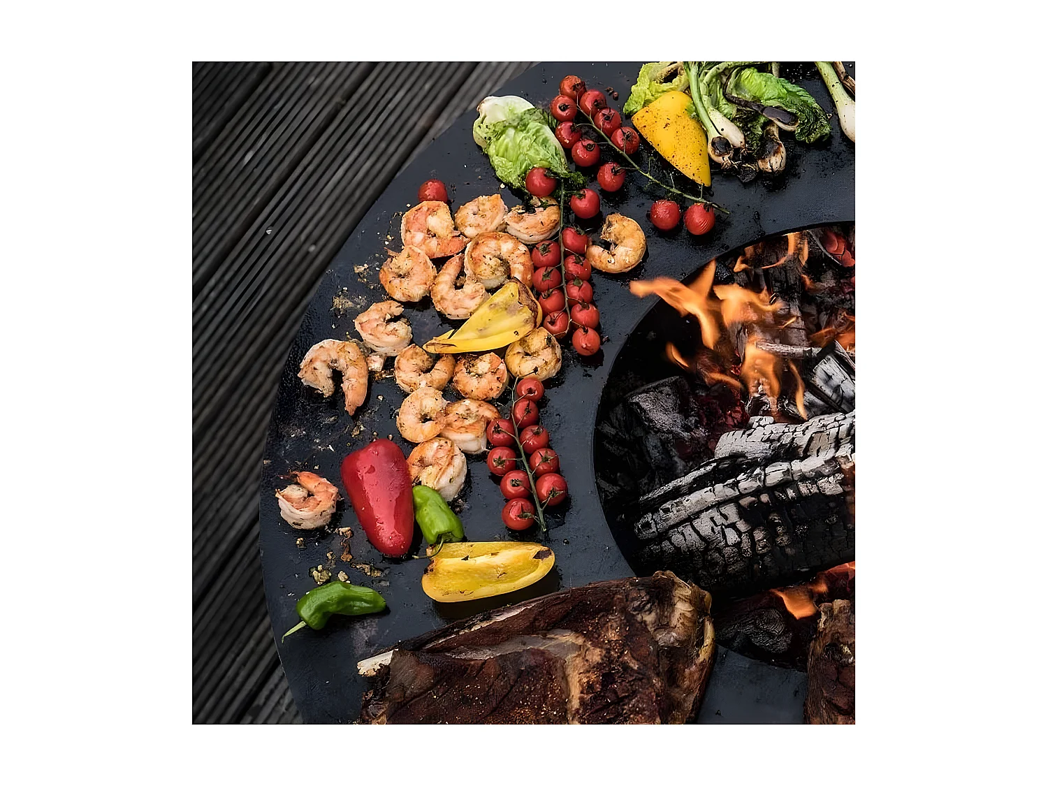 Barbecue brasero en acier  Nero Hauteur 75 cm Diamètre 62 cm