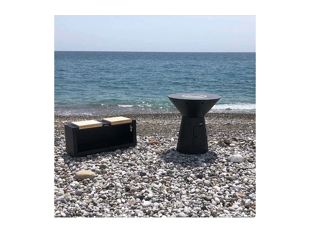 Barbecue brasero en acier Phoenix Hauteur 89 cm Diamètre 79 cm