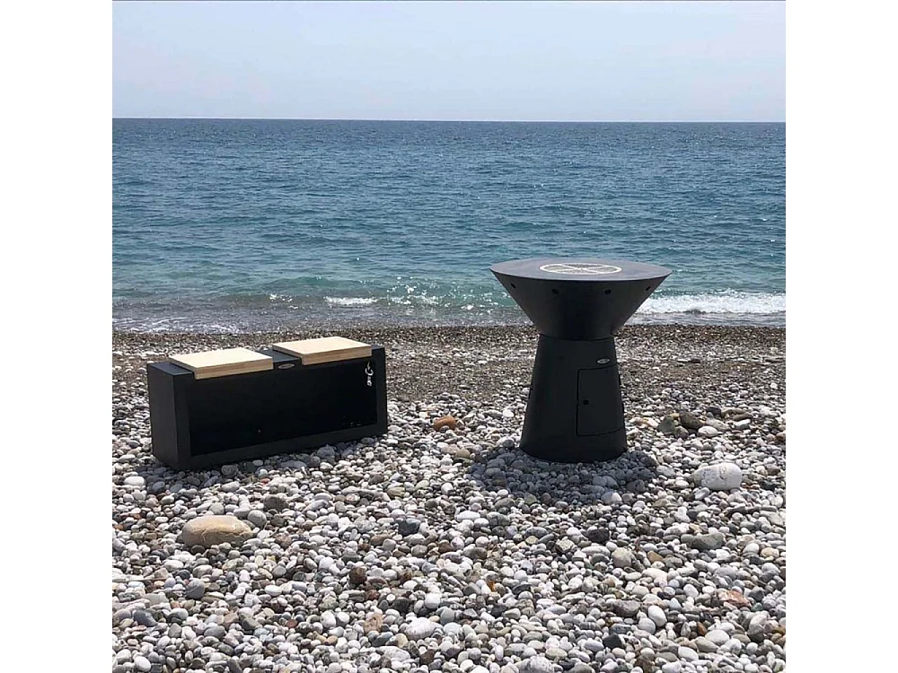 Barbecue brasero en acier Phoenix Hauteur 89 cm Diamètre 79 cm